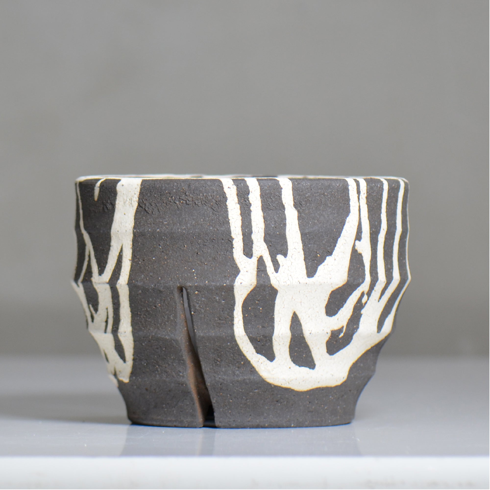 沼野 秀章 / 黒二白 / nh6_bw16_l / 約φ15.5cm / 植木鉢