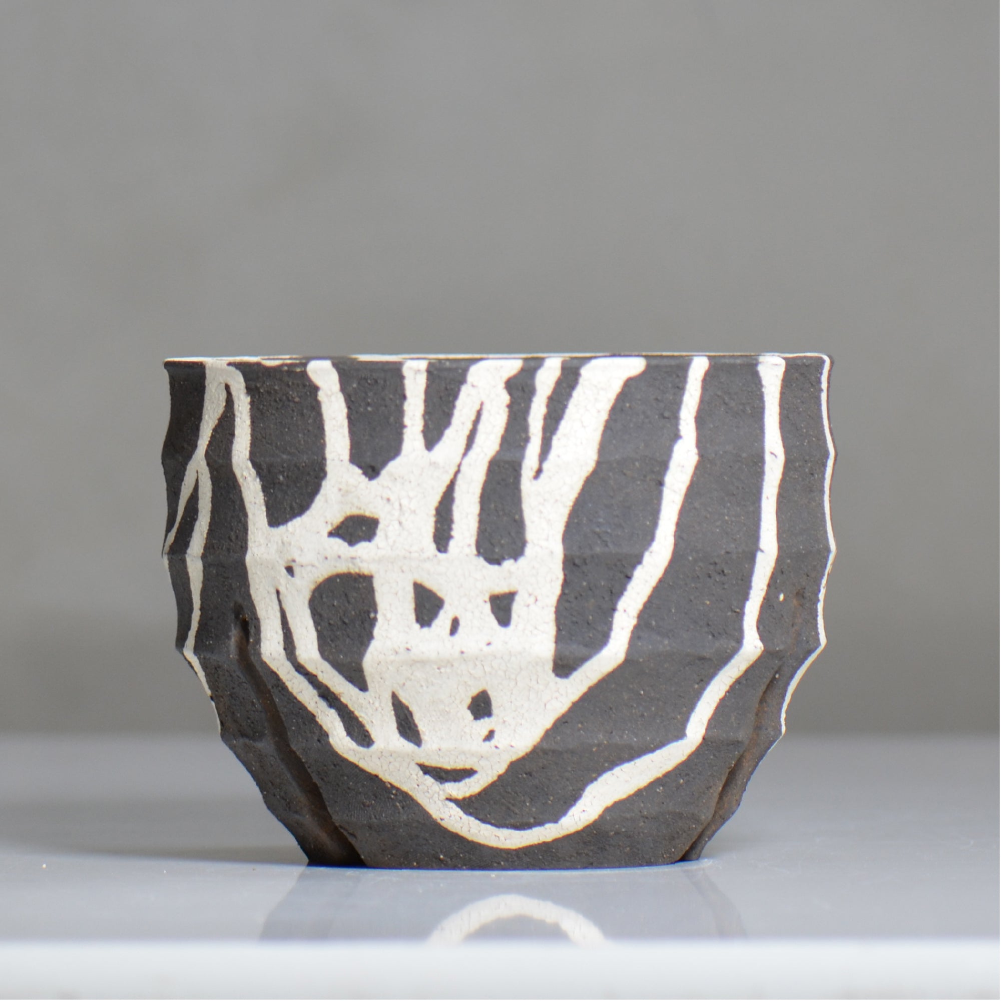 沼野 秀章 / 黒二白 / nh6_bw18_m / 約φ15cm / 植木鉢