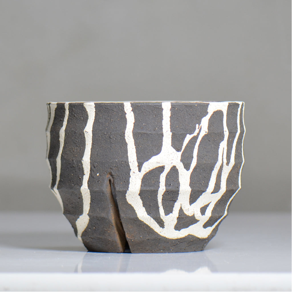 沼野 秀章 / 黒二白 / nh6_bw18_m / 約φ15cm / 植木鉢