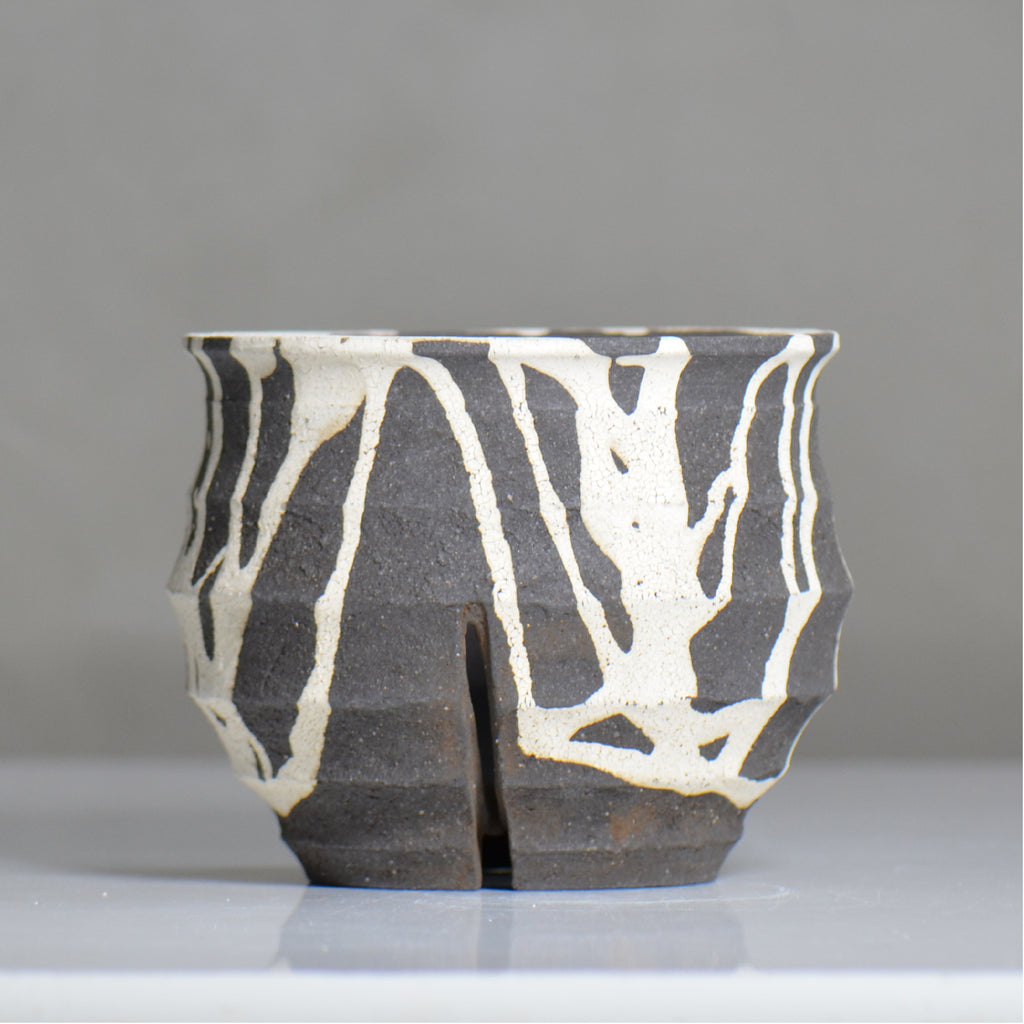 沼野 秀章 / 黒二白 / nh6_bw19_m / 約φ14.7cm / 植木鉢