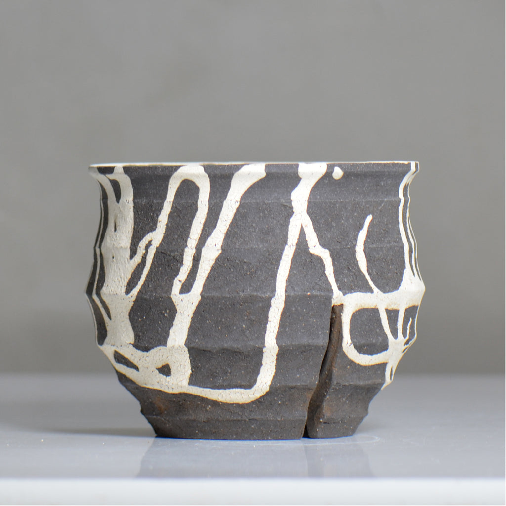 沼野 秀章 / 黒二白 / nh6_bw19_m / 約φ14.7cm / 植木鉢
