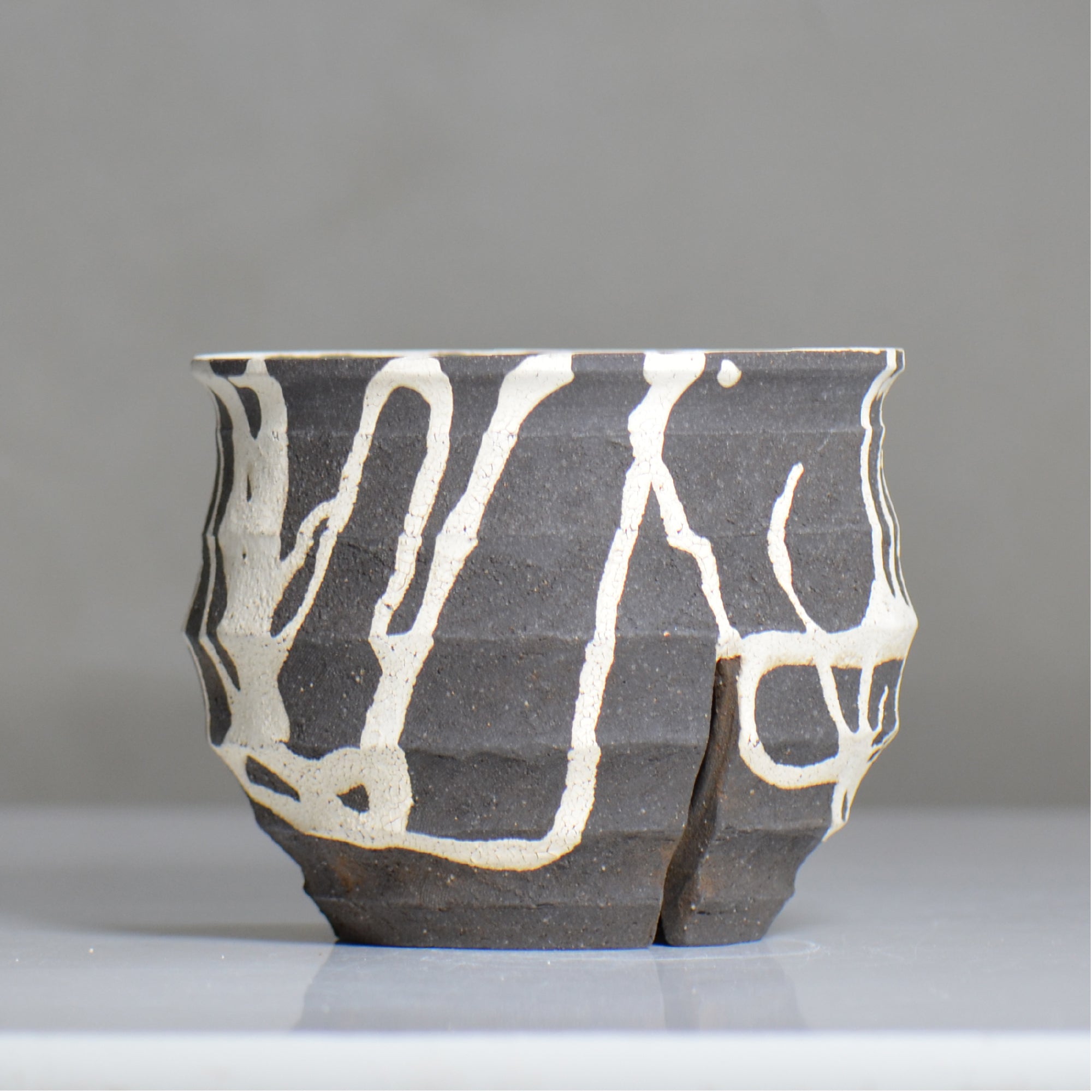沼野 秀章 / 黒二白 / nh6_bw19_m / 約φ14.7cm / 植木鉢