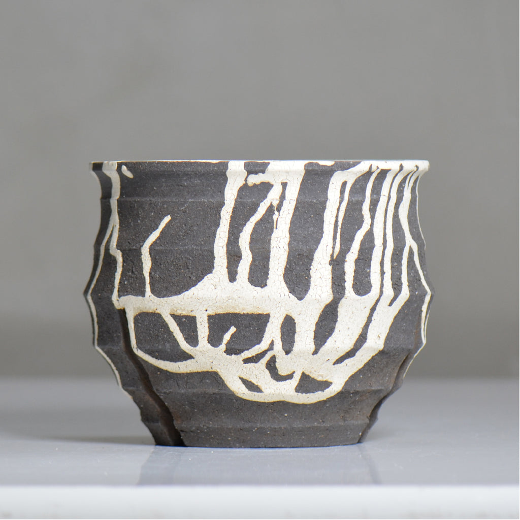 沼野 秀章 / 黒二白 / nh6_bw19_m / 約φ14.7cm / 植木鉢