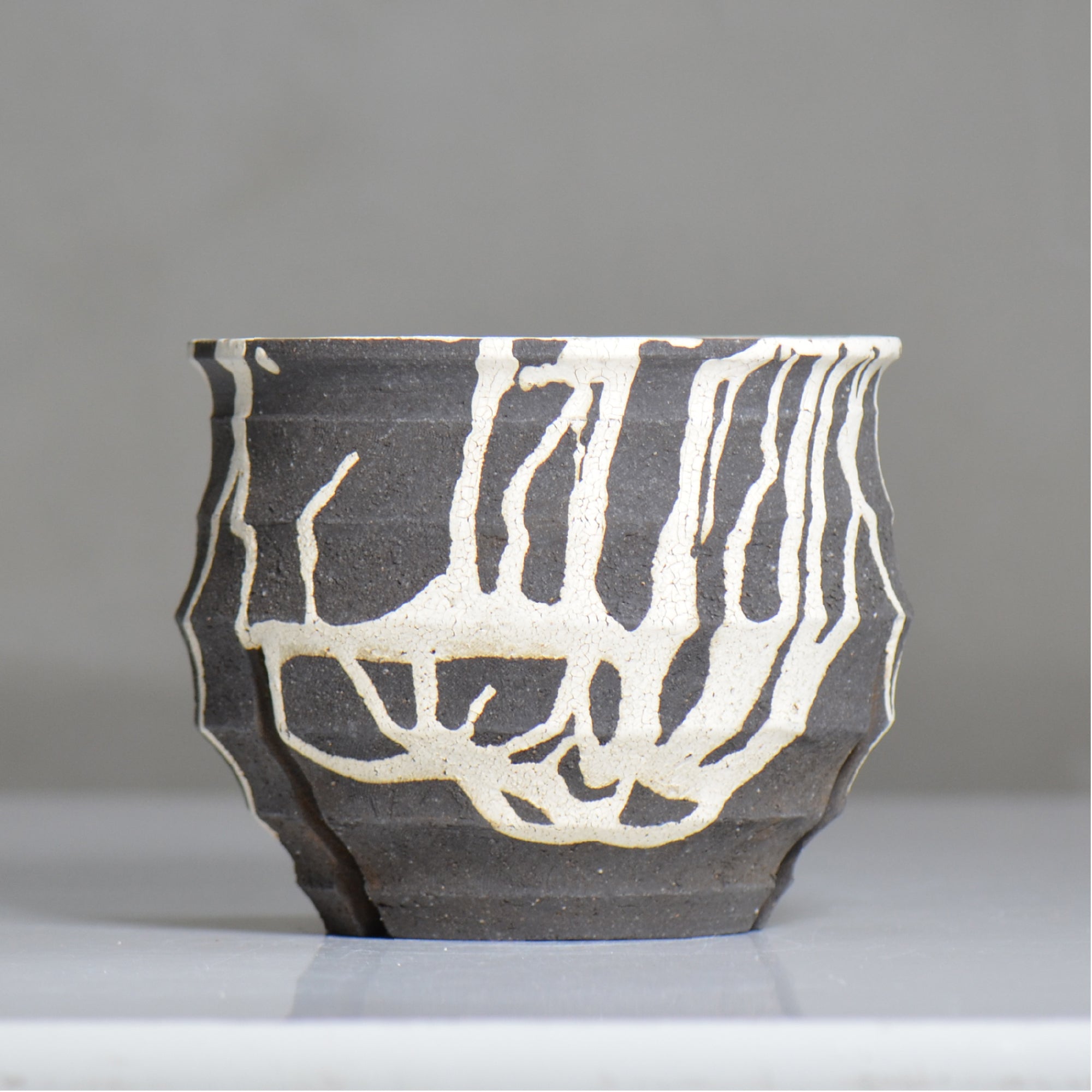 沼野 秀章 / 黒二白 / nh6_bw19_m / 約φ14.7cm / 植木鉢