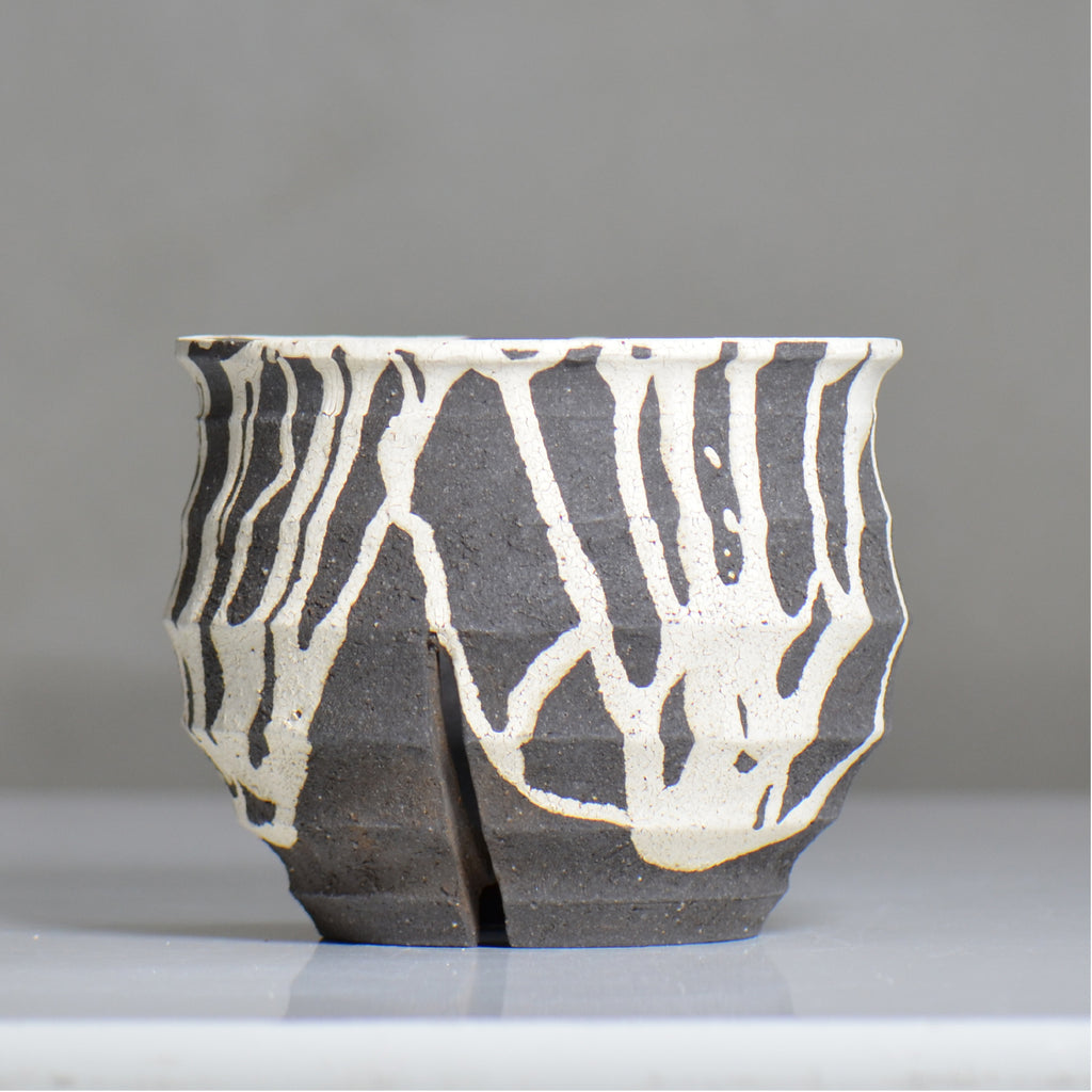 沼野 秀章 / 黒二白 / nh6_bw19_m / 約φ14.7cm / 植木鉢