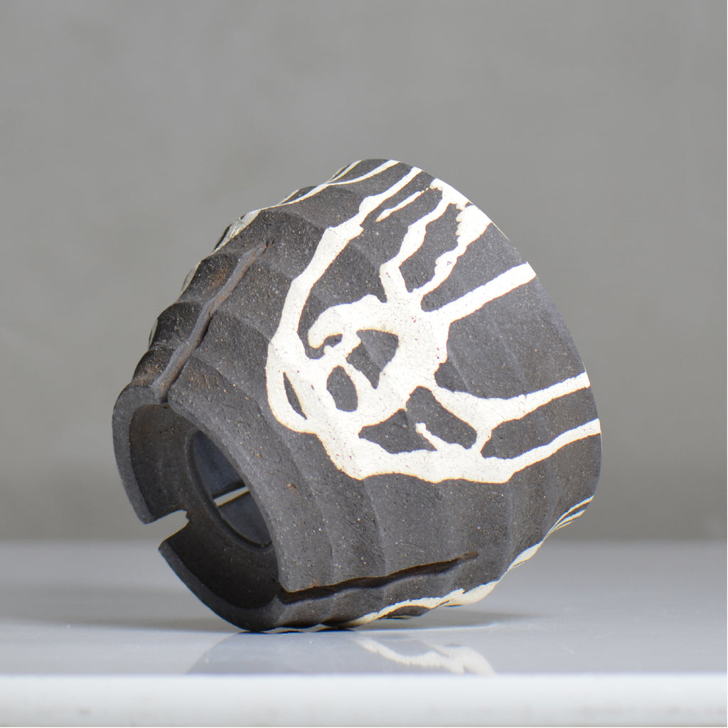 沼野 秀章 / 黒二白 / nh6_bw20_ / 約φ15cm / 植木鉢