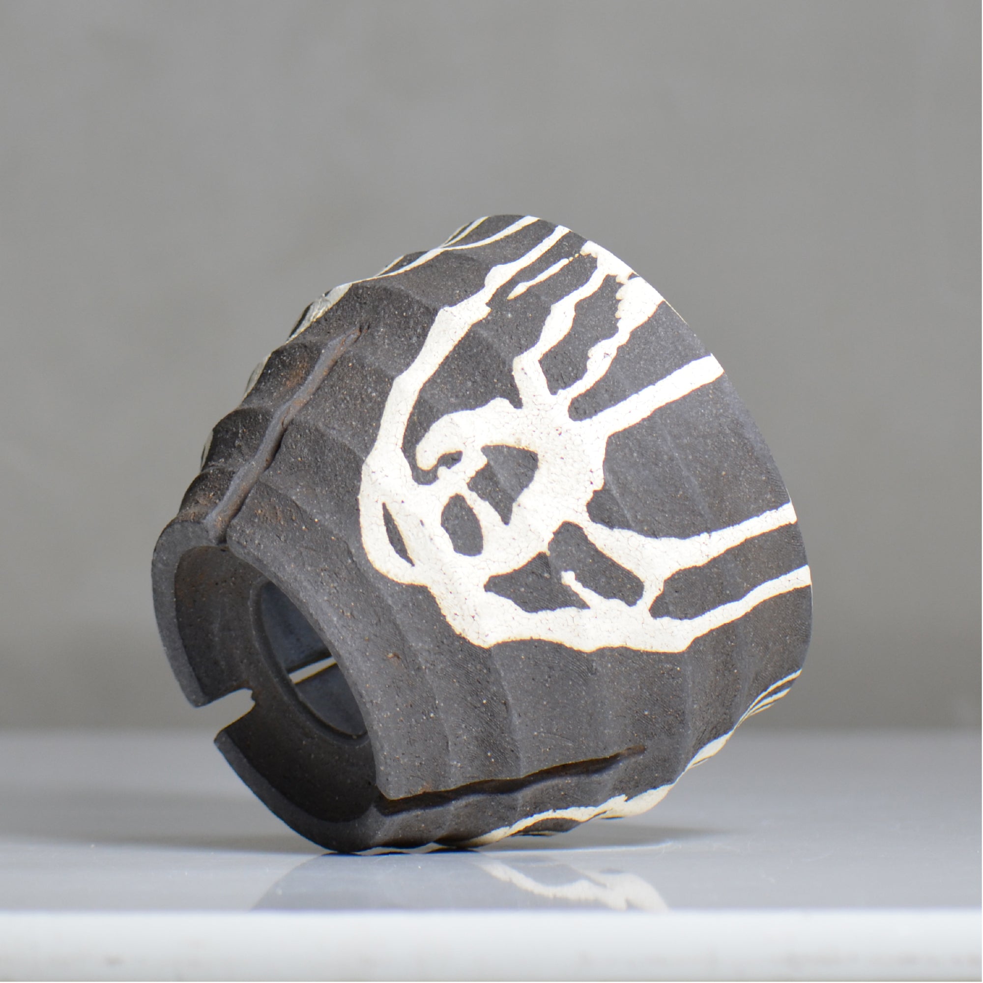 沼野 秀章 / 黒二白 / nh6_bw20_ / 約φ15cm / 植木鉢
