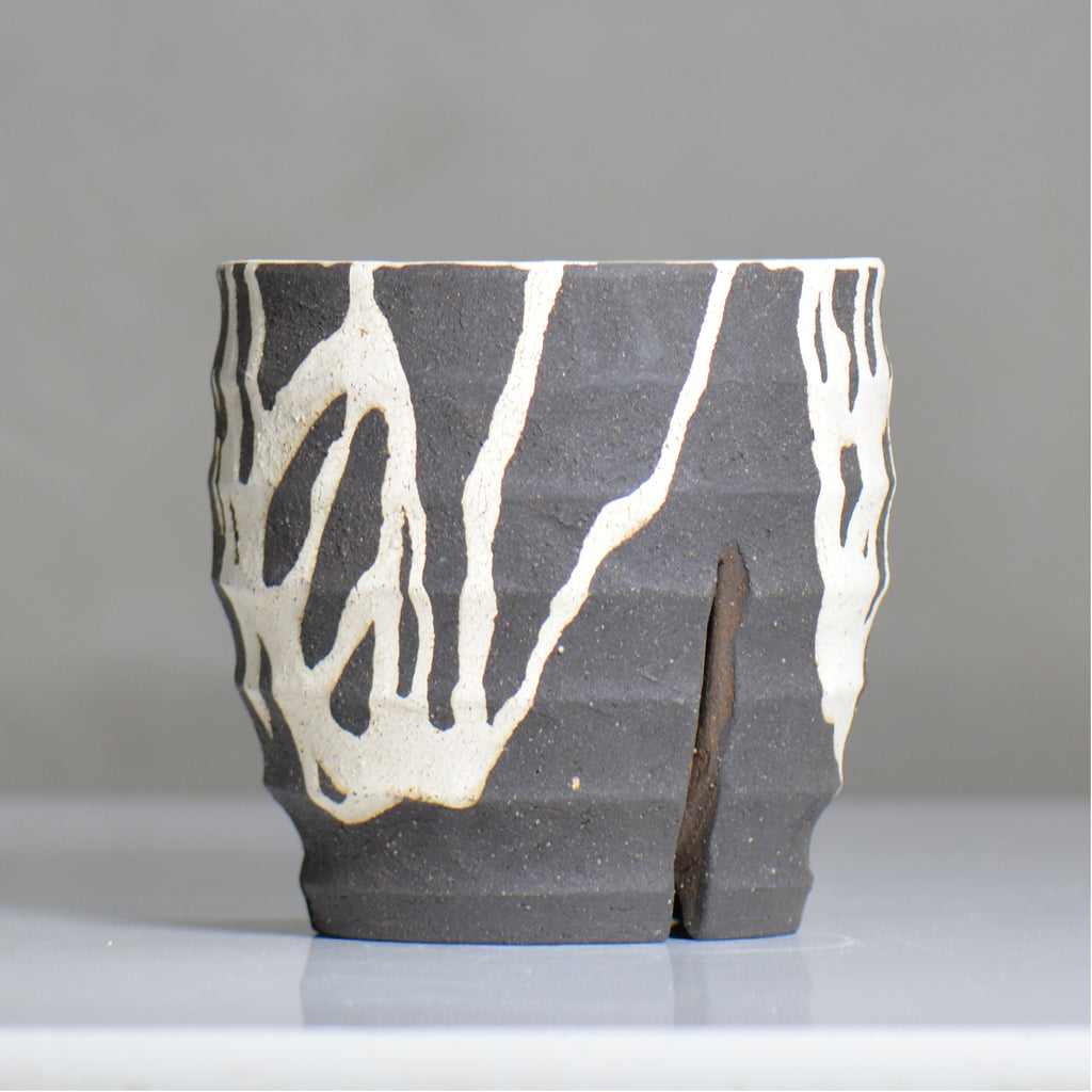 沼野 秀章 / 黒二白 / nh6_bw21_m / 約φ14cm / 植木鉢
