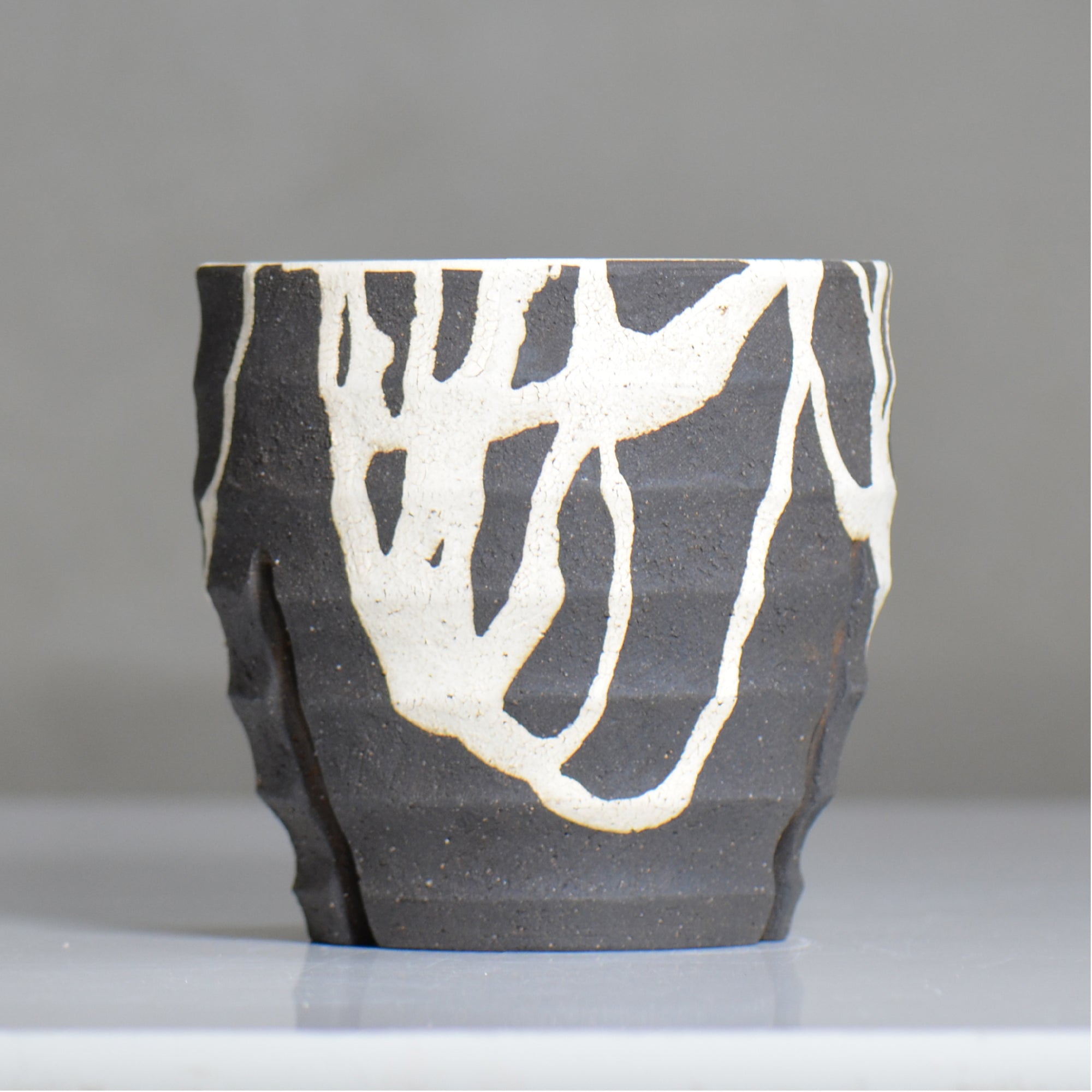沼野 秀章 / 黒二白 / nh6_bw21_m / 約φ14cm / 植木鉢