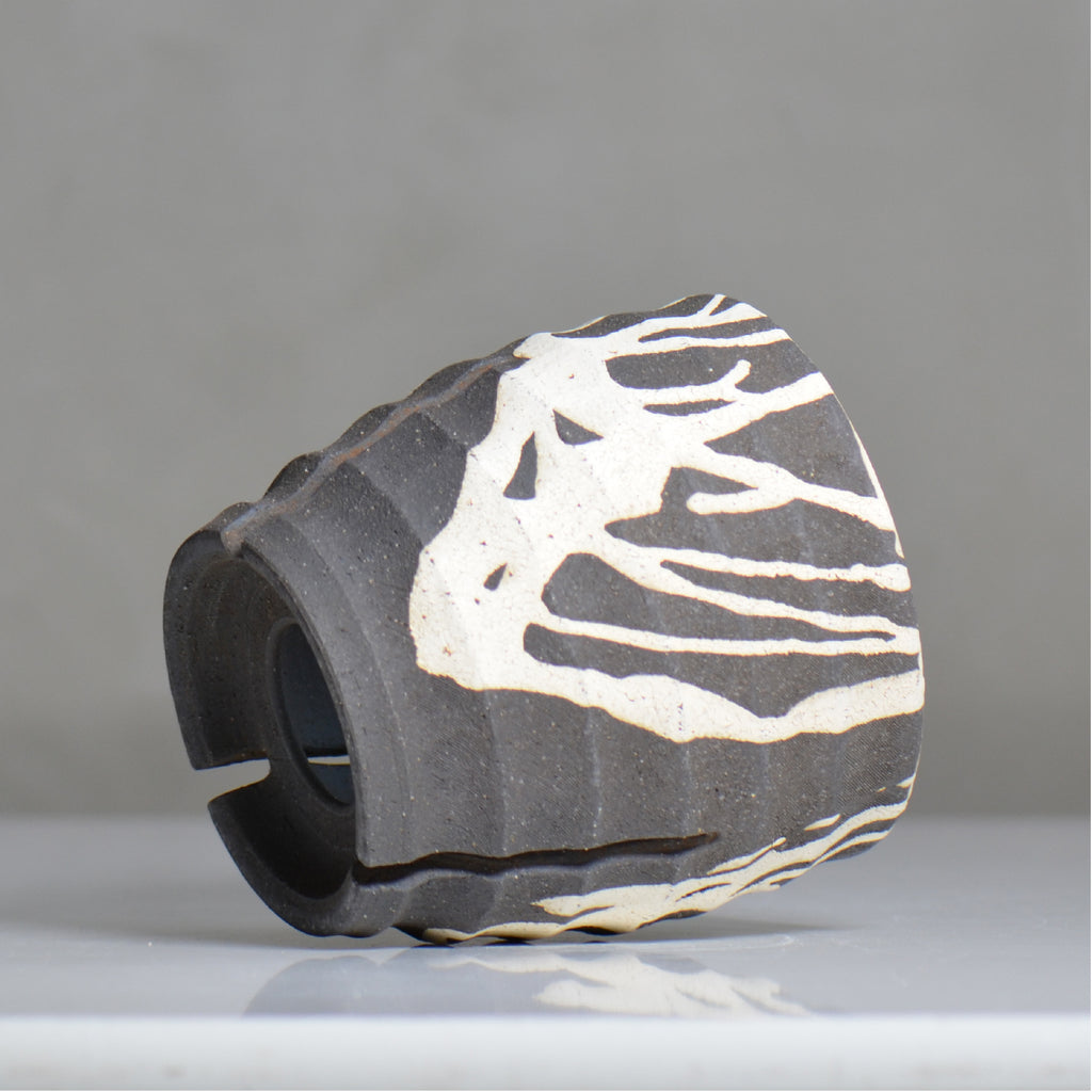沼野 秀章 / 黒二白 / nh6_bw21_m / 約φ14cm / 植木鉢