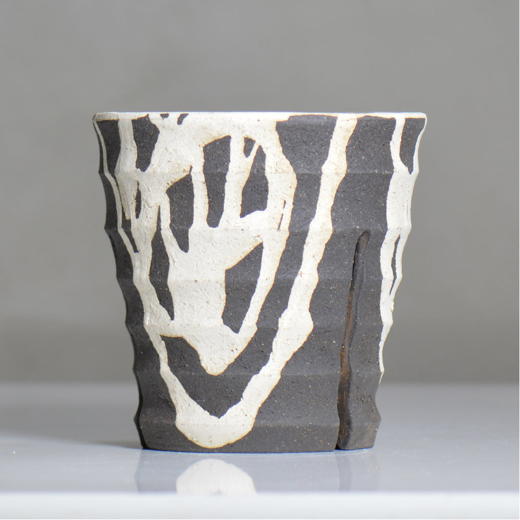 沼野 秀章 / 黒二白 / nh6_bw22_m / 約φ14.5cm / 植木鉢