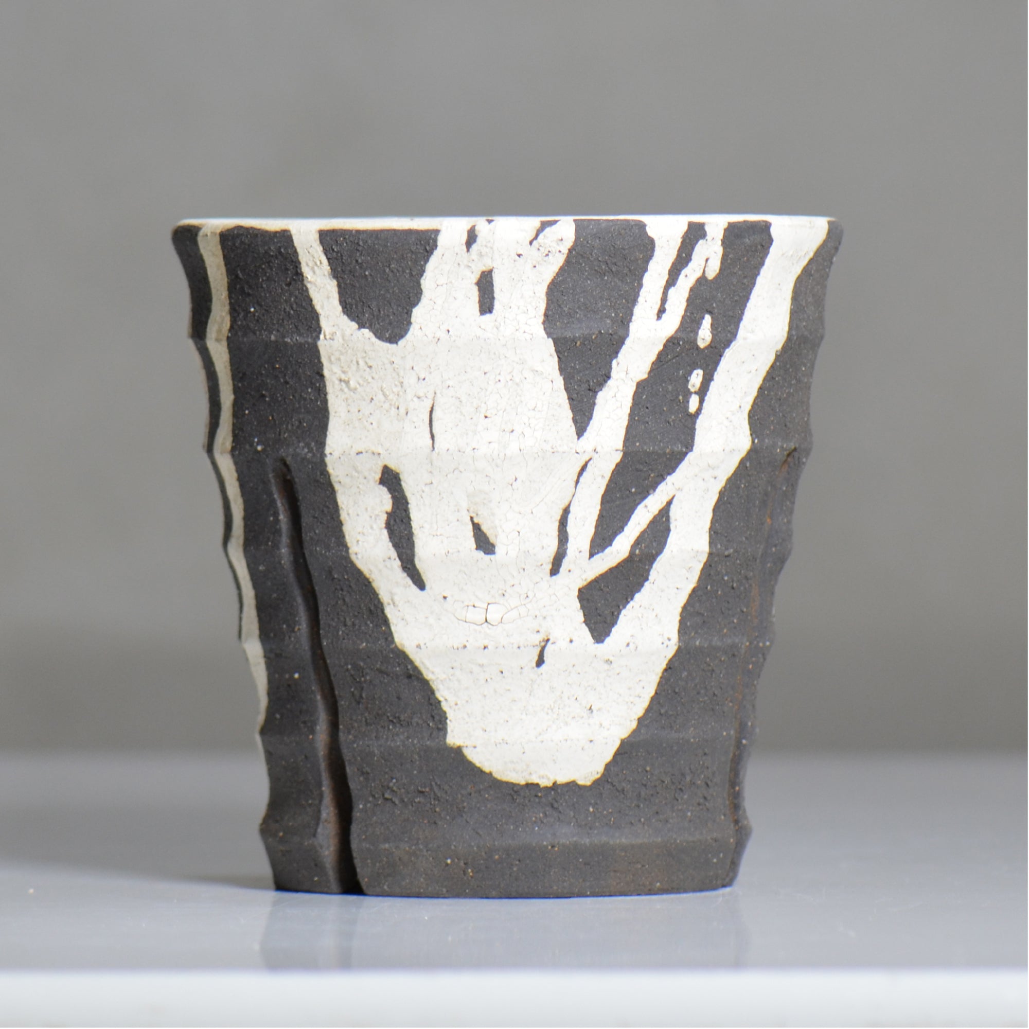 沼野 秀章 / 黒二白 / nh6_bw22_m / 約φ14.5cm / 植木鉢