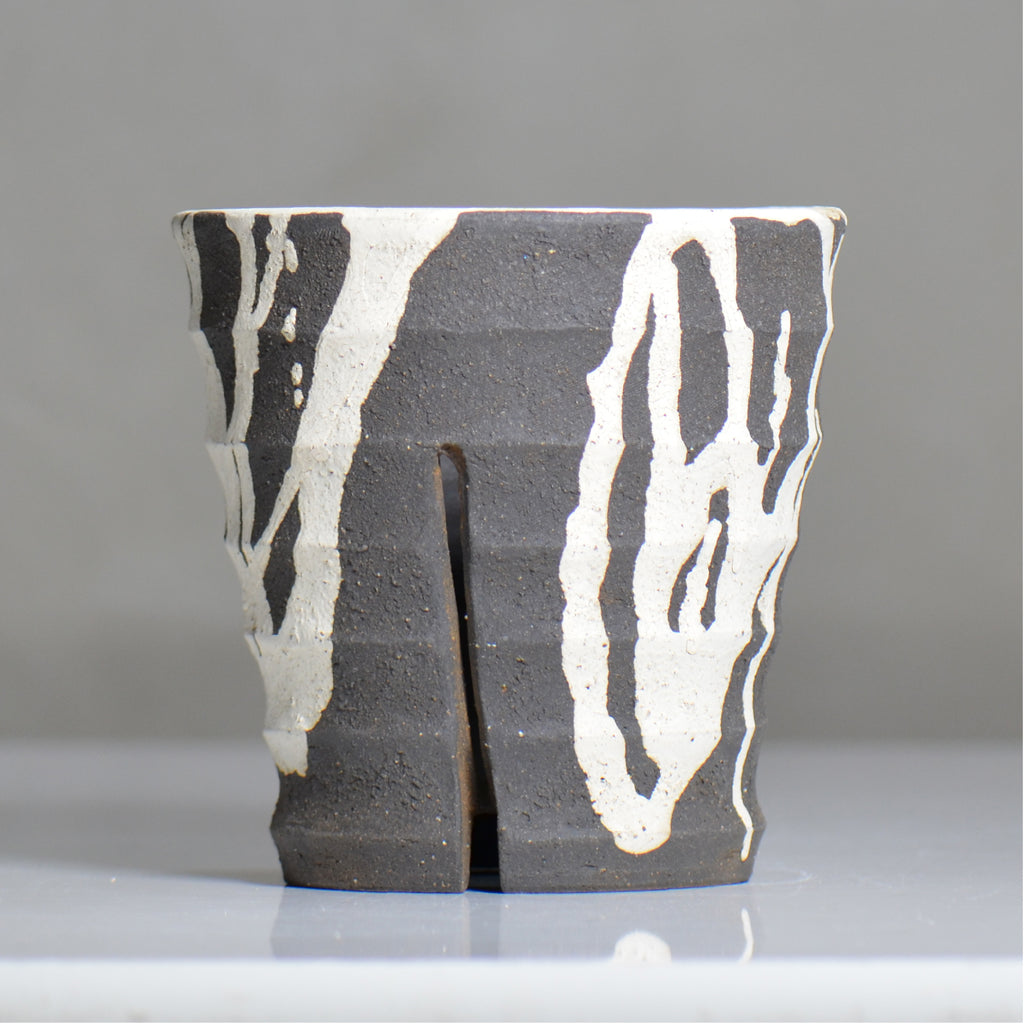 沼野 秀章 / 黒二白 / nh6_bw22_m / 約φ14.5cm / 植木鉢