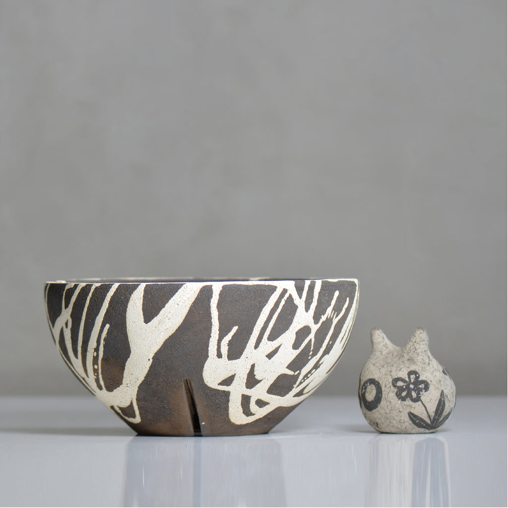 沼野 秀章 / 黒二白 / nh6_bw23_xl / 約φ24.5cm / 植木鉢