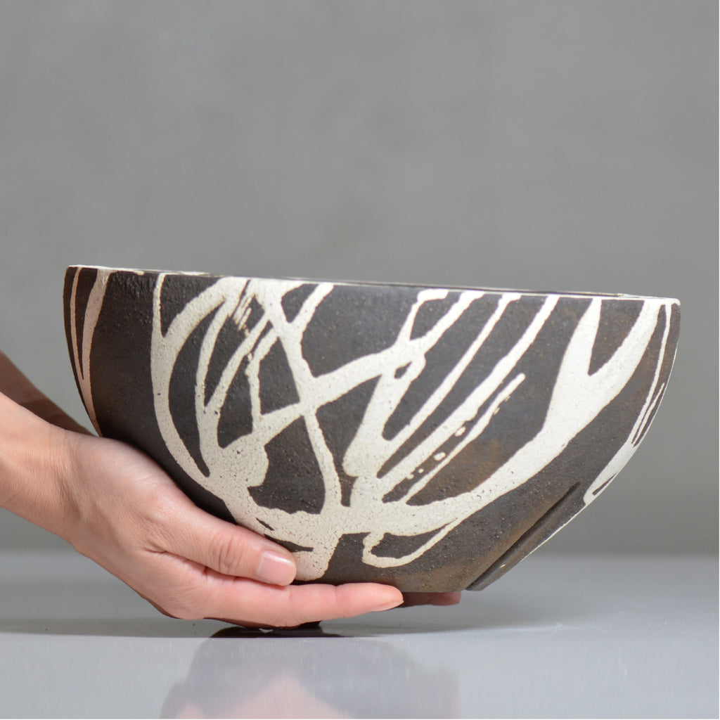 沼野 秀章 / 黒二白 / nh6_bw23_xl / 約φ24.5cm / 植木鉢