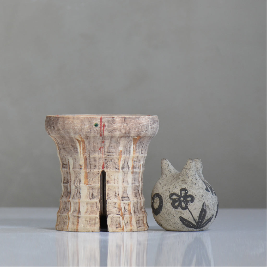 沼野秀章 / 刻ム音 / nh6_so03_m / 約 φ12.6cm  /  植木鉢