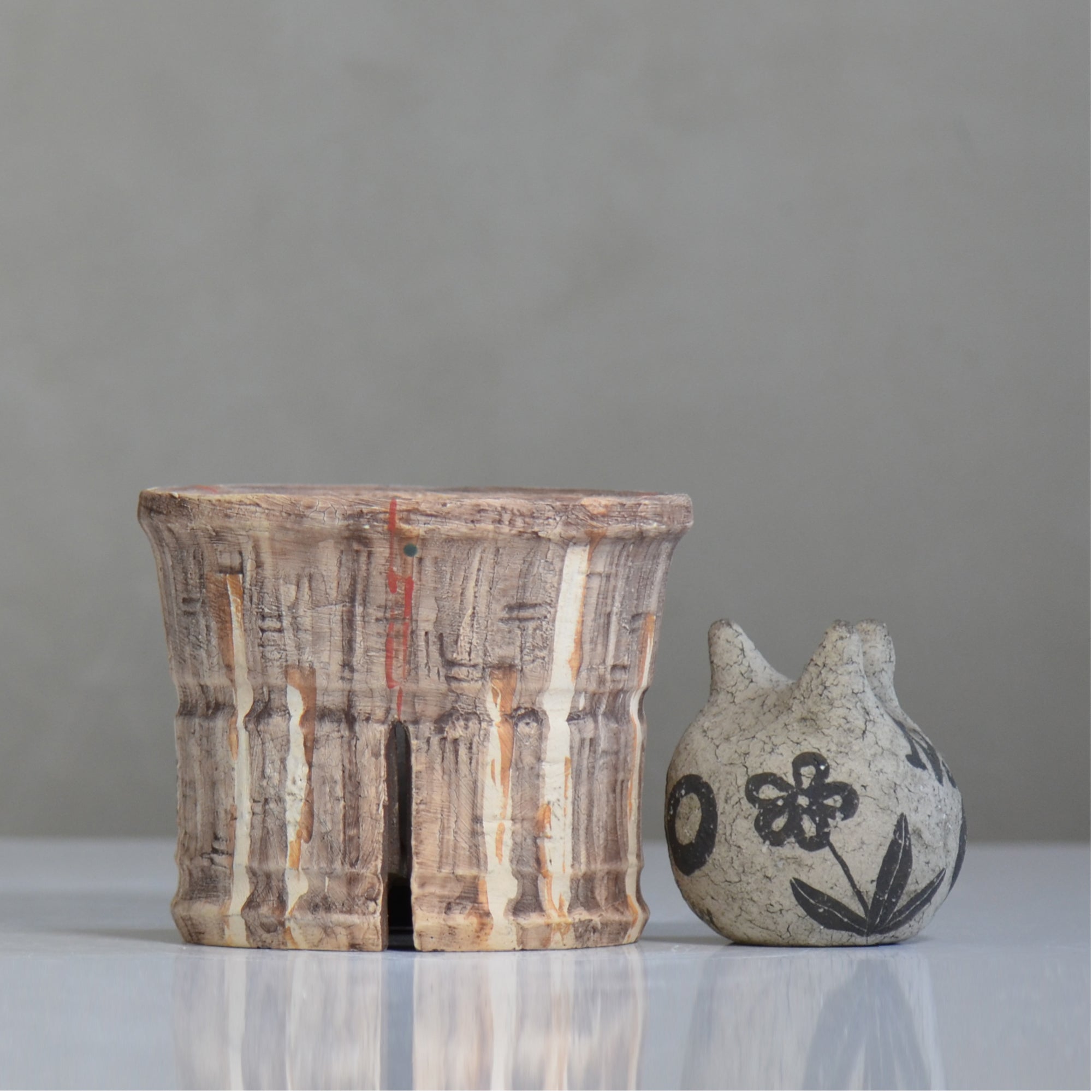 沼野秀章 / 刻ム音 / nh6_so04_m / 約 φ13.6cm  /  植木鉢