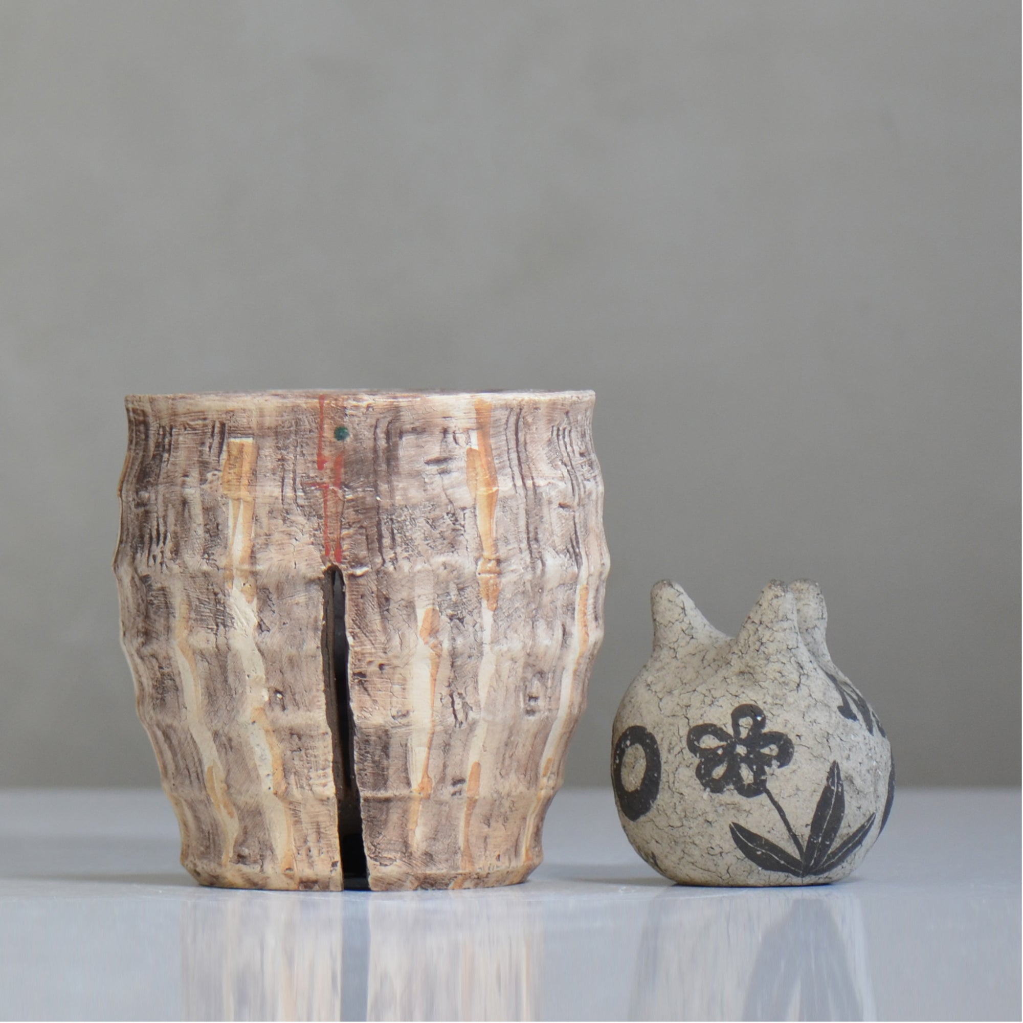 沼野秀章 / 刻ム音 / nh6_so06_m / 約 φ12.5cm  /  植木鉢