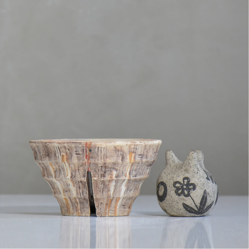 沼野秀章 / 刻ム音 / nh6_so07_l / 約 φ16.3cm  /  植木鉢
