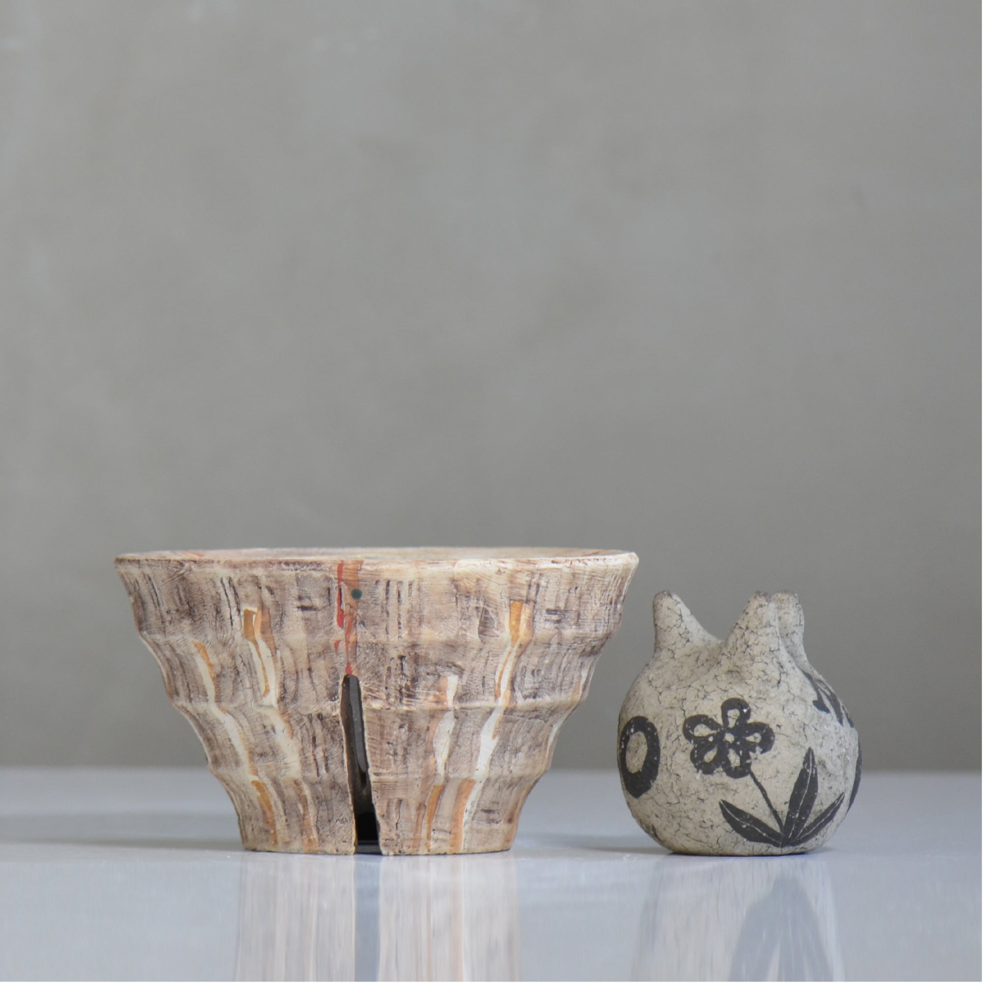 沼野秀章 / 刻ム音 / nh6_so07_l / 約 φ16.3cm  /  植木鉢