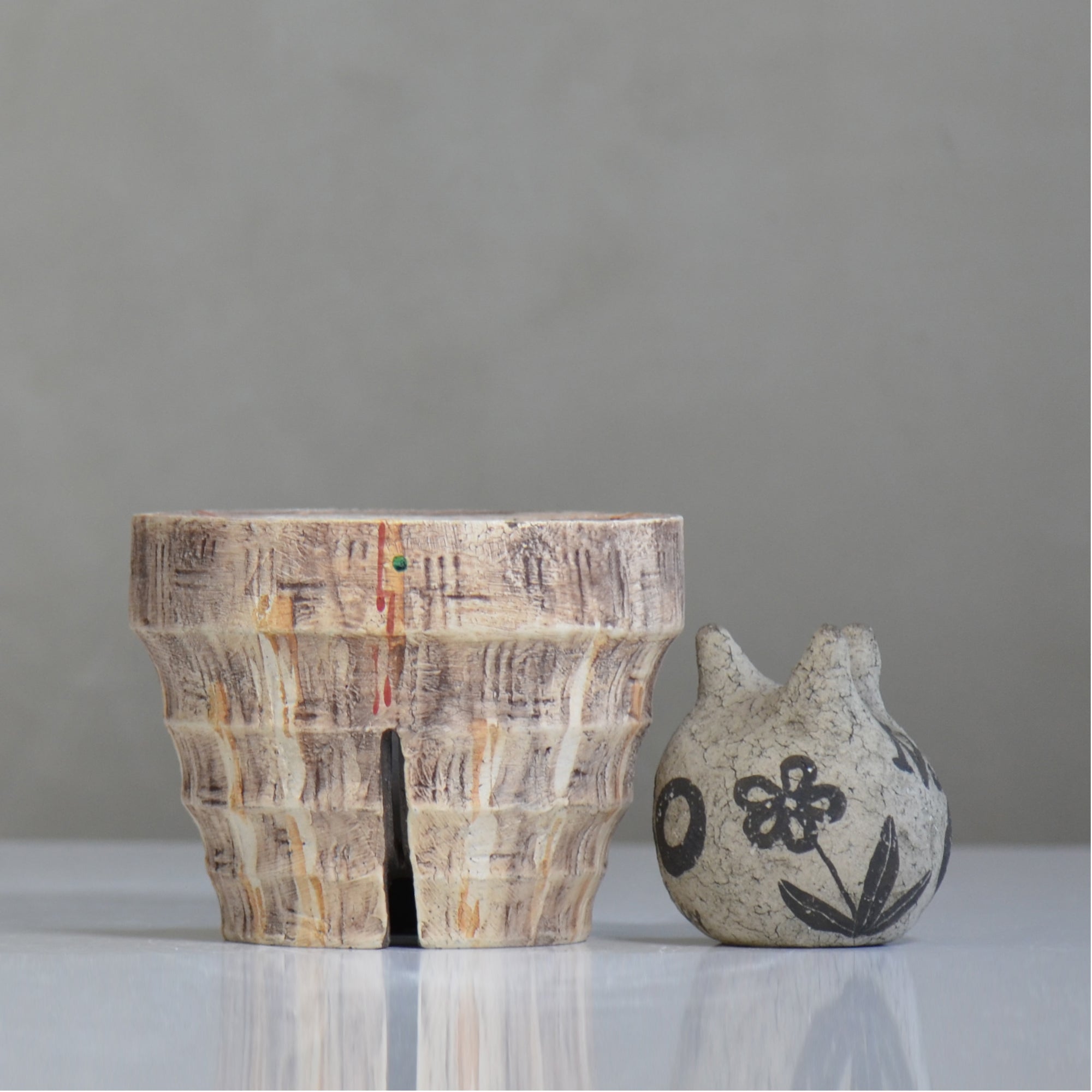沼野秀章 / 刻ム音 / nh6_so09_m / 約 φ14.5cm  /  植木鉢