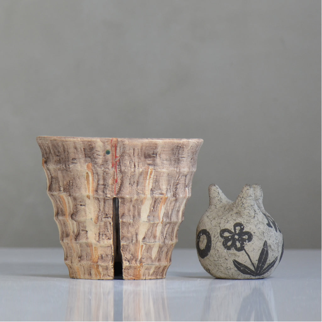 沼野秀章 / 刻ム音 / nh6_so10_ / 約 φ14.6cm  /  植木鉢
