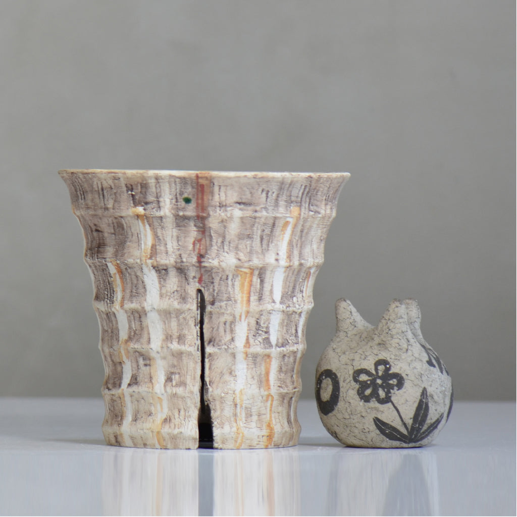 沼野秀章 / 刻ム音 / nh6_so12_l / 約 φ16cm  /  植木鉢