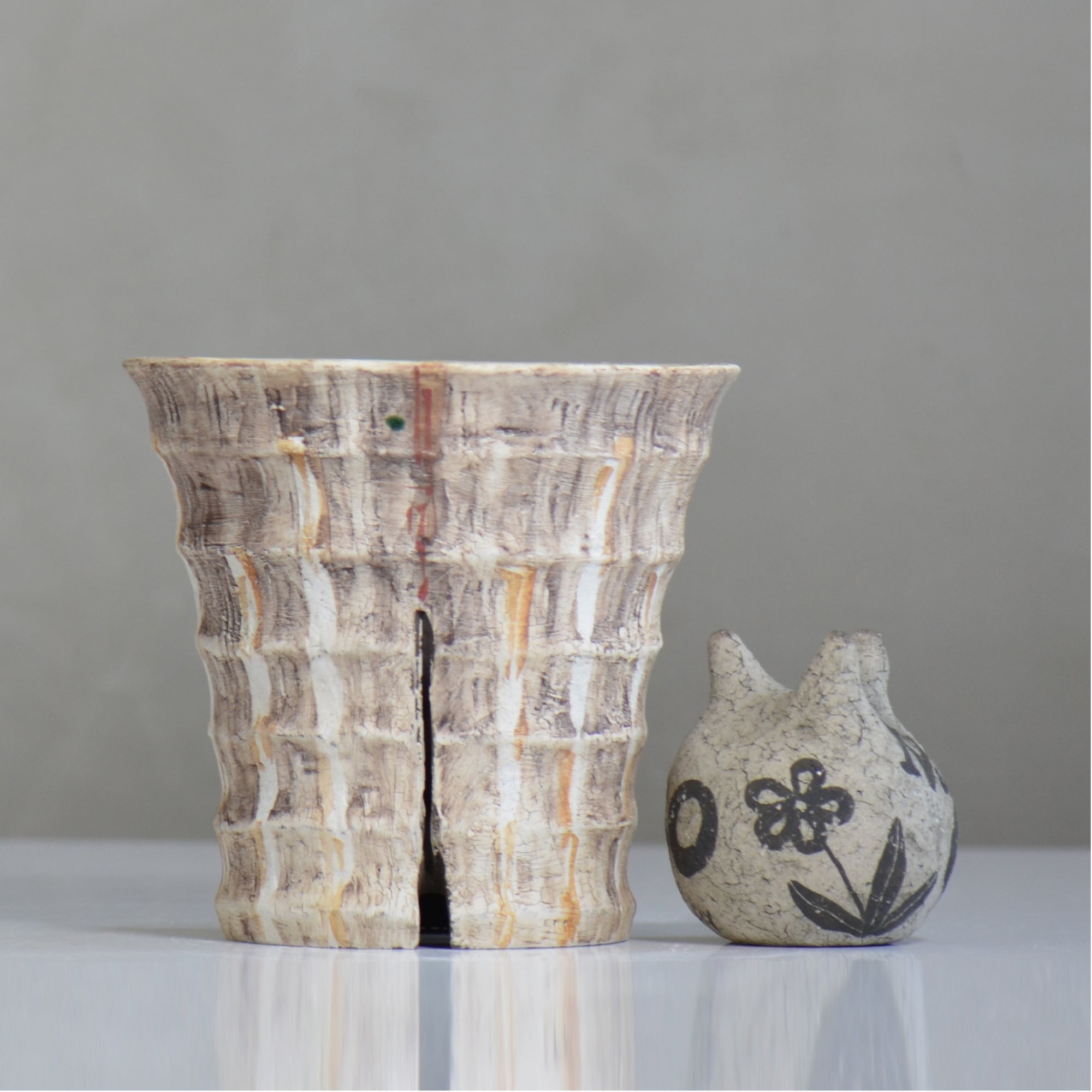 沼野秀章 / 刻ム音 / nh6_so12_l / 約 φ16cm  /  植木鉢