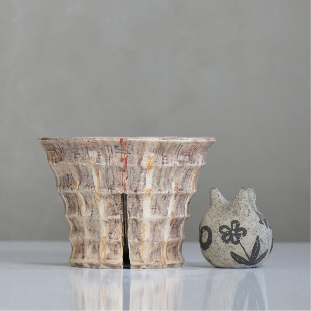 沼野秀章 / 刻ム音 / nh6_so14_xl / 約 φ18.5cm  /  植木鉢