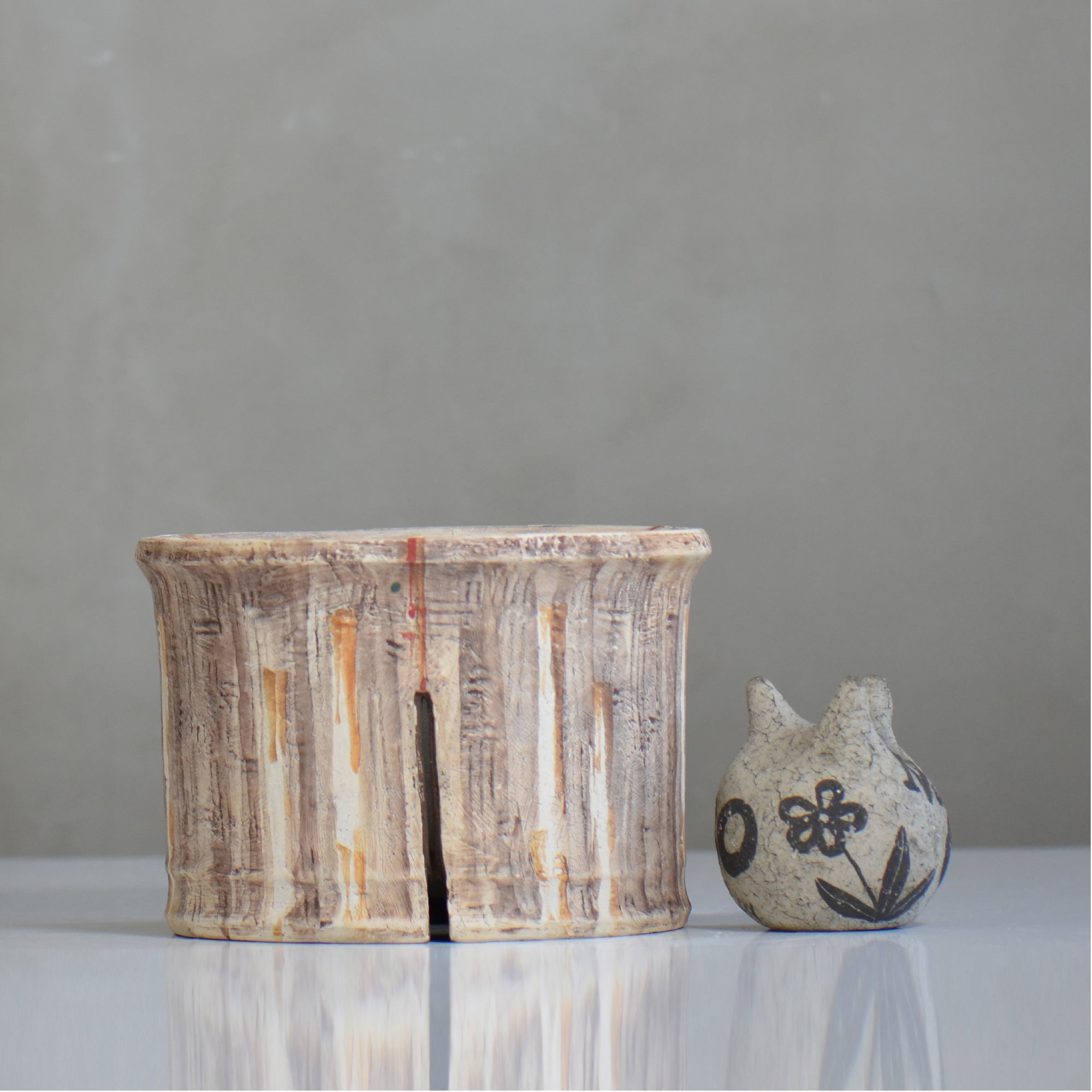 沼野秀章 / 刻ム音 / nh6_so16_ / 約 φ18.2cm  /  植木鉢