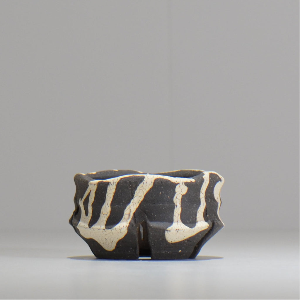 沼野 秀章 / 黒二白 / S  / nh_bw01_xs/ 約φ8cm / 植木鉢
