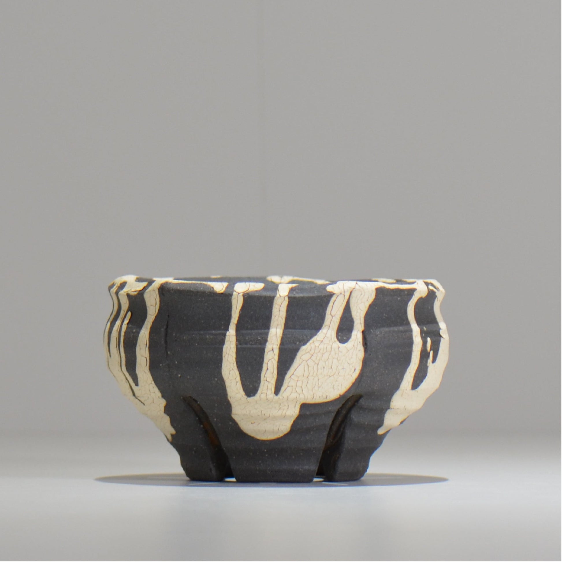 沼野 秀章 / 黒二白 / S  / nh_bw04_s/ 約φ12cm / 植木鉢