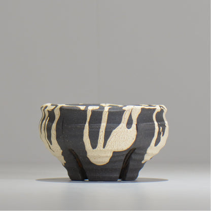 沼野 秀章 / 黒二白 / S  / nh_bw04_s/ 約φ12cm / 植木鉢