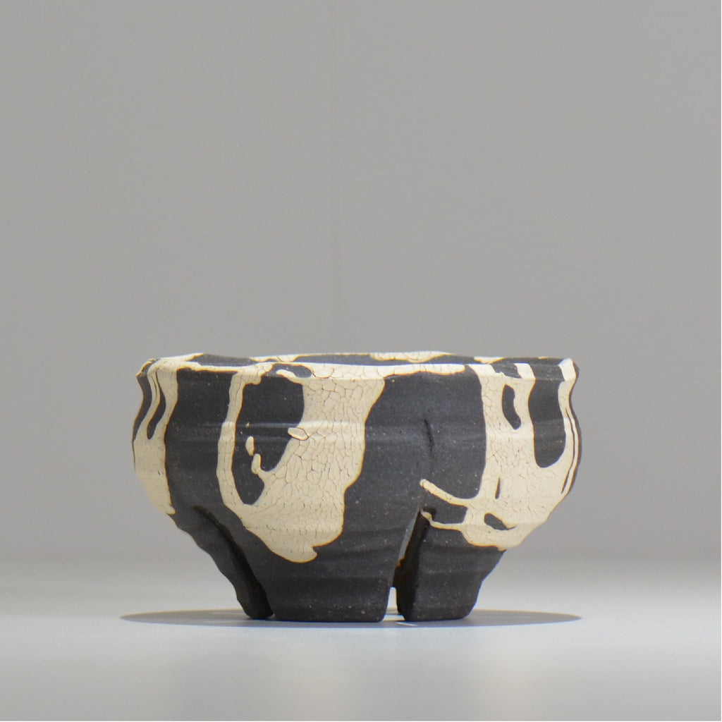 沼野 秀章 / 黒二白 / S  / nh_bw04_s/ 約φ12cm / 植木鉢