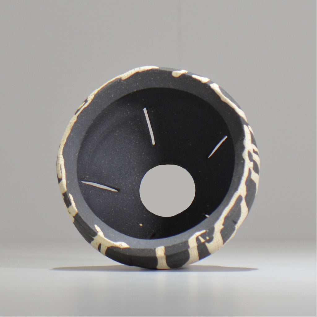 沼野 秀章 / 黒二白 / S  / nh_bw04_s/ 約φ12cm / 植木鉢