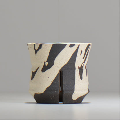 沼野 秀章 / 黒二白 / S  / nh_bw05_s / 約φ10.3cm / 植木鉢