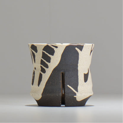 沼野 秀章 / 黒二白 / S  / nh_bw05_s / 約φ10.3cm / 植木鉢