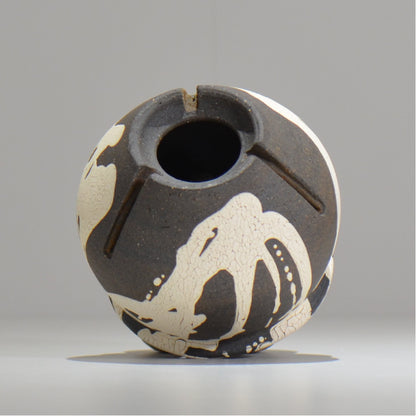 沼野 秀章 / 黒二白 / S  / nh_bw06_s / 約φ9.7cm / 植木鉢