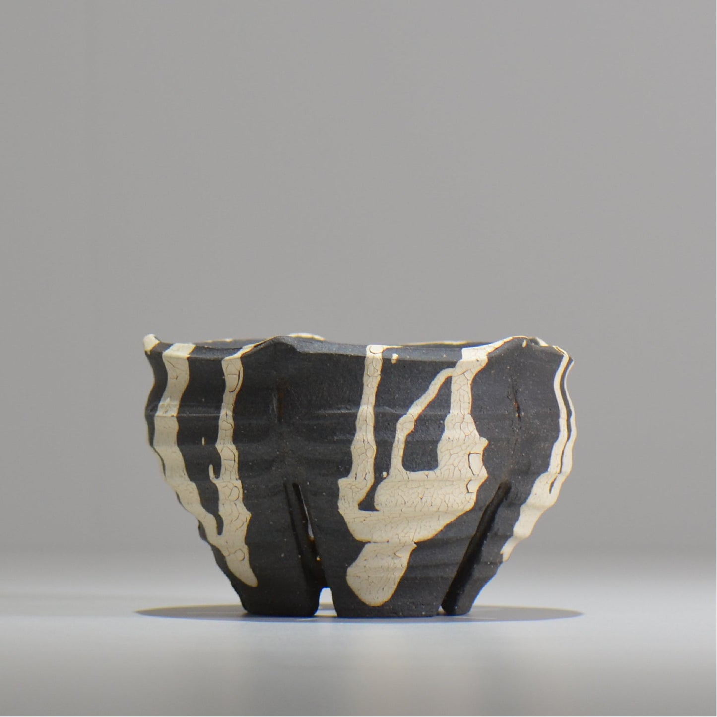 沼野 秀章 / 黒二白 / S  / nh_bw07_m / 約φ12.5cm / 植木鉢