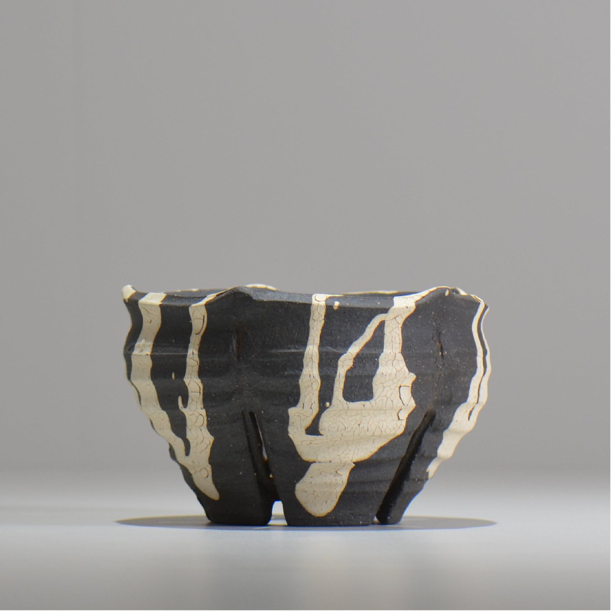 沼野 秀章 / 黒二白 / S  / nh_bw07_m / 約φ12.5cm / 植木鉢
