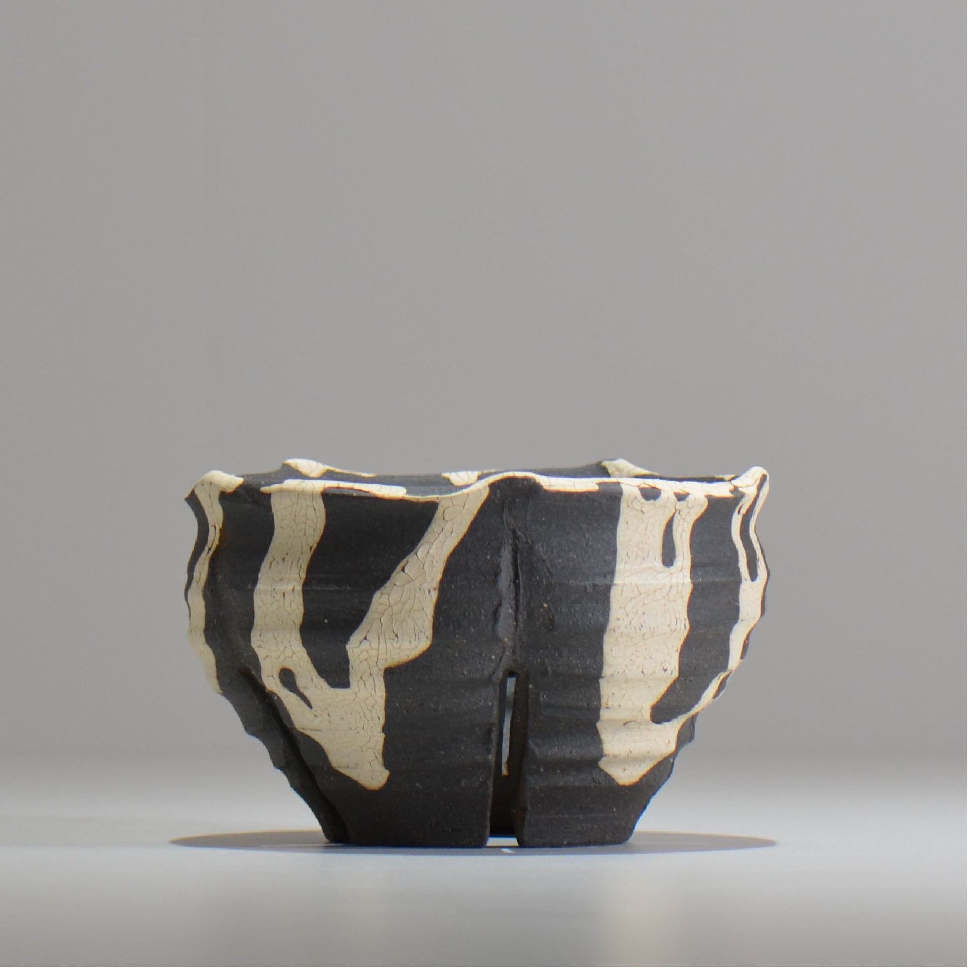 沼野 秀章 / 黒二白 / S  / nh_bw07_m / 約φ12.5cm / 植木鉢
