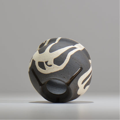 沼野 秀章 / 黒二白 / S  / nh_bw09_s / 約φ10cm / 植木鉢