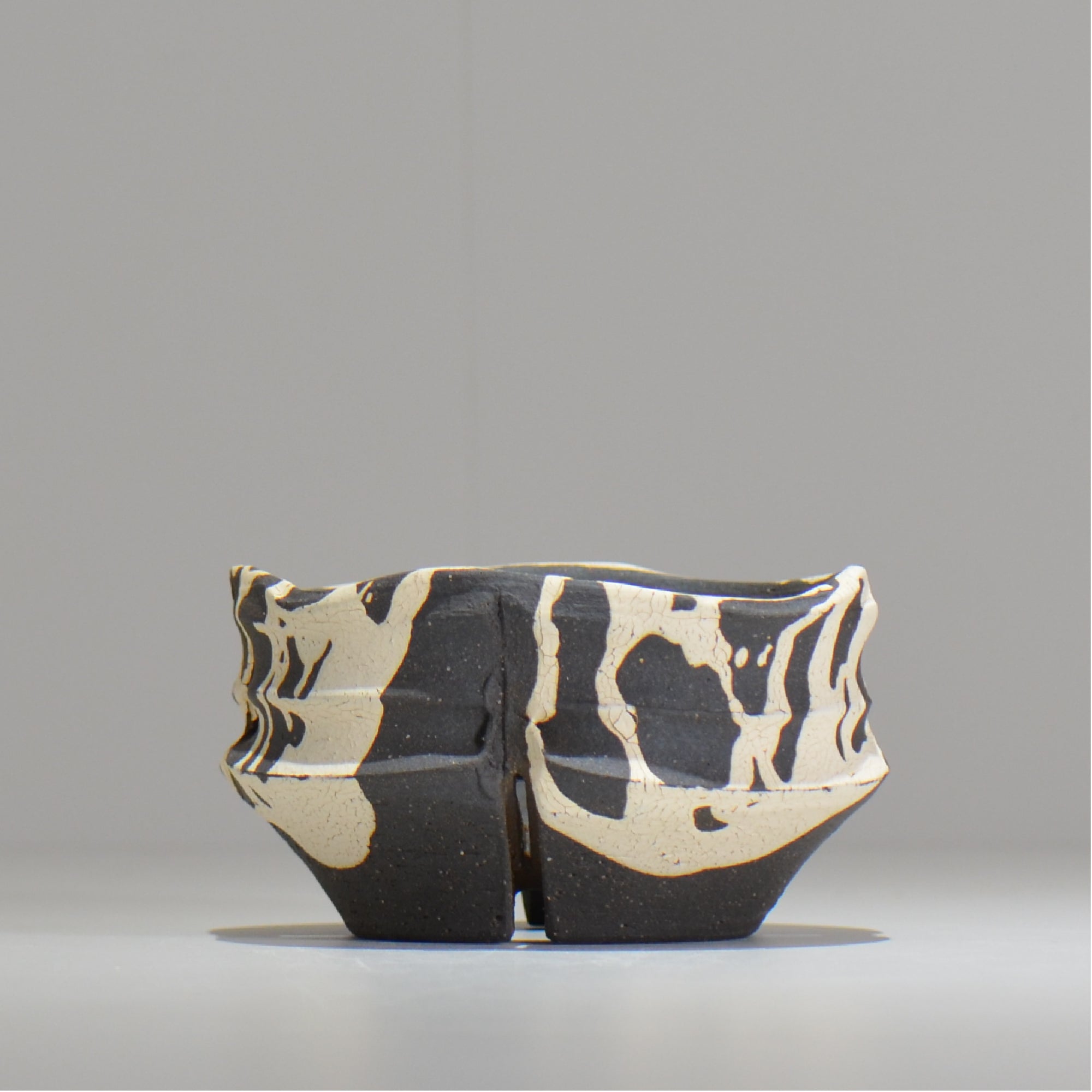 沼野 秀章 / 黒二白 / S  / nh_bw10_s / 約φ12cm / 植木鉢