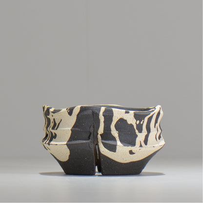 沼野 秀章 / 黒二白 / S  / nh_bw10_s / 約φ12cm / 植木鉢