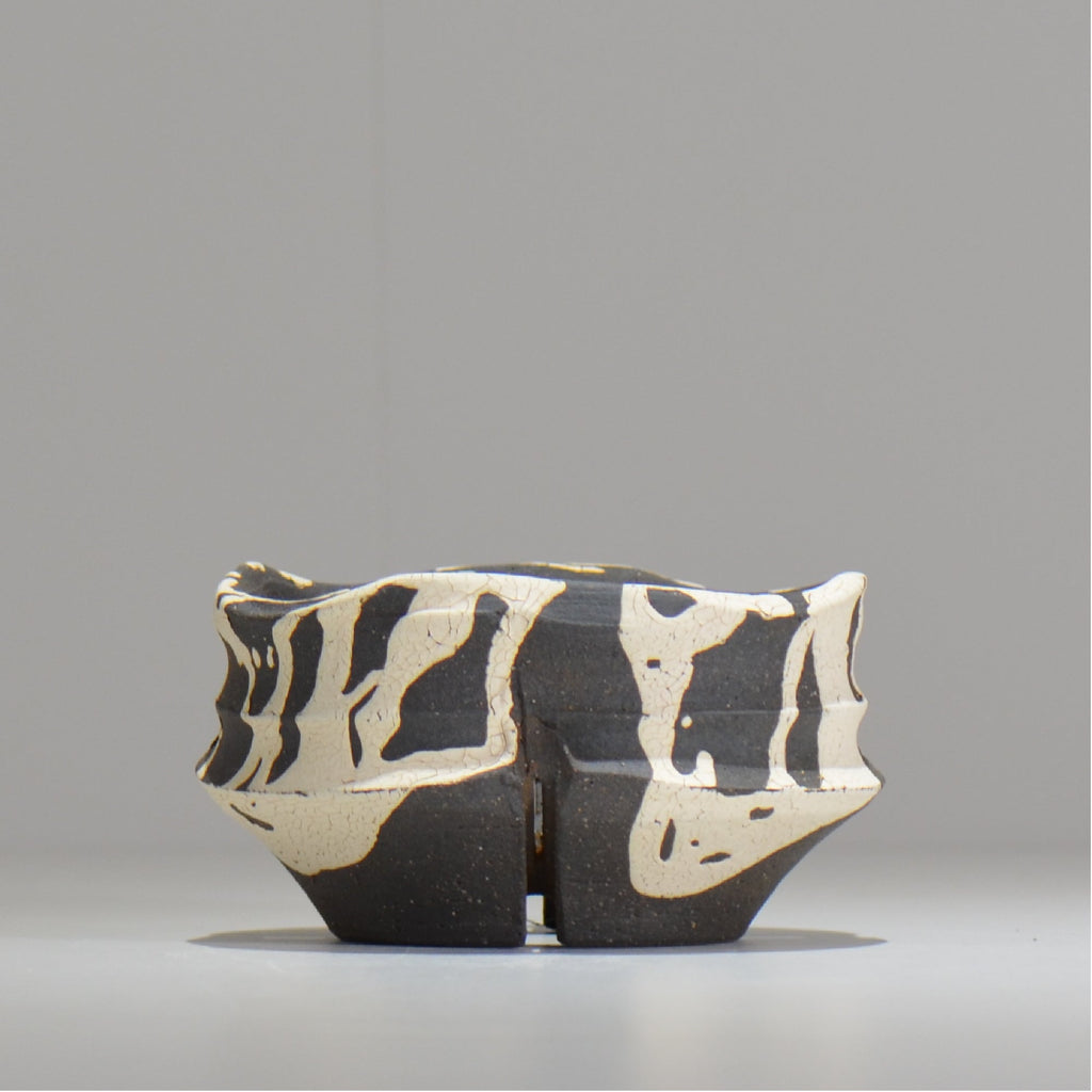 沼野 秀章 / 黒二白 / S  / nh_bw10_s / 約φ12cm / 植木鉢