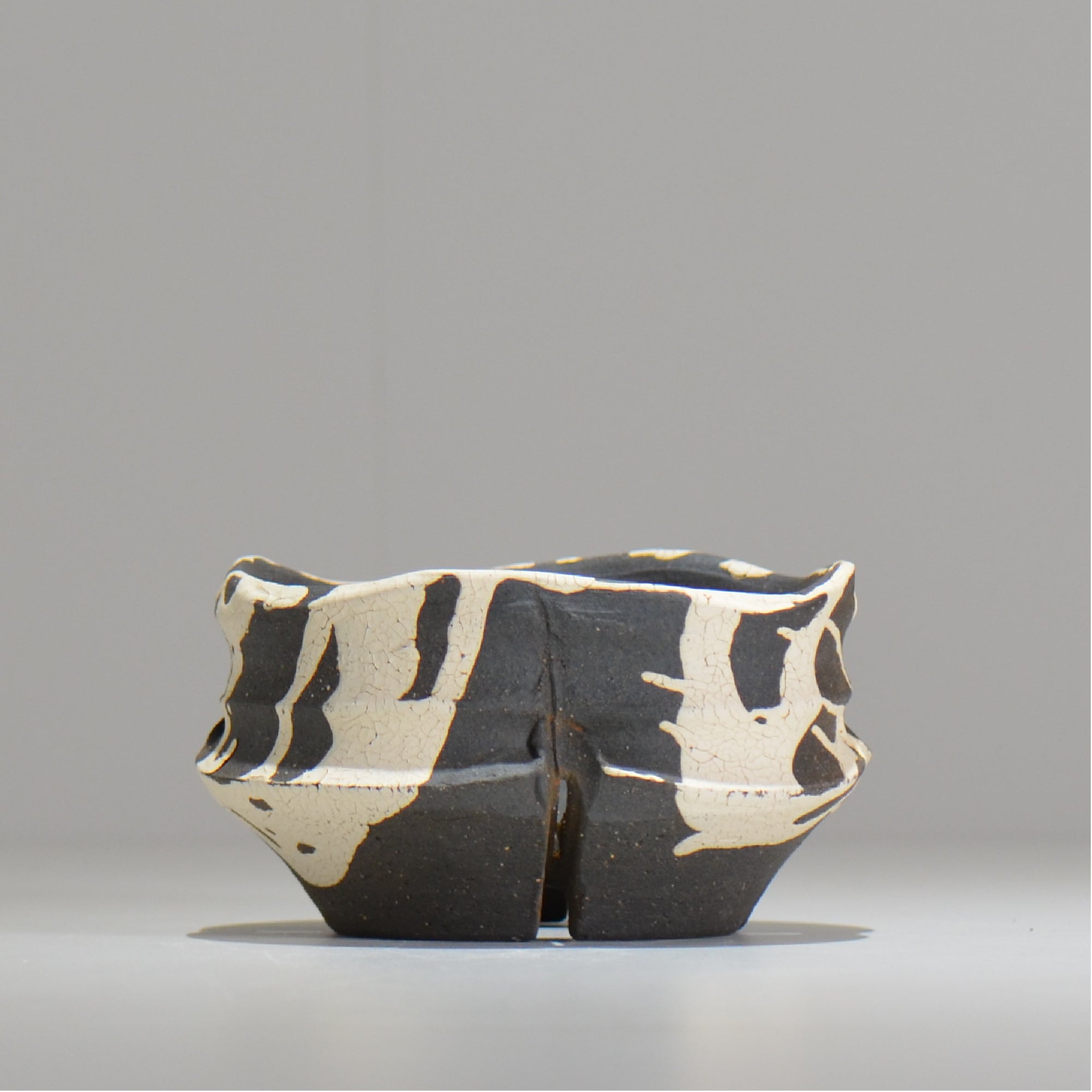 沼野 秀章 / 黒二白 / S  / nh_bw10_s / 約φ12cm / 植木鉢