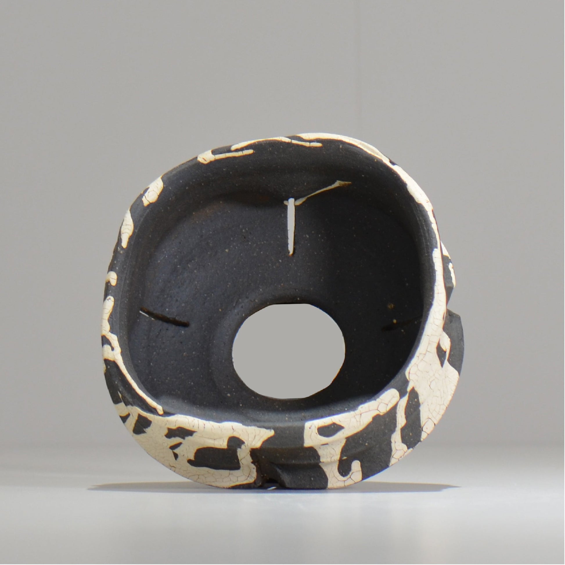 沼野 秀章 / 黒二白 / S  / nh_bw10_s / 約φ12cm / 植木鉢