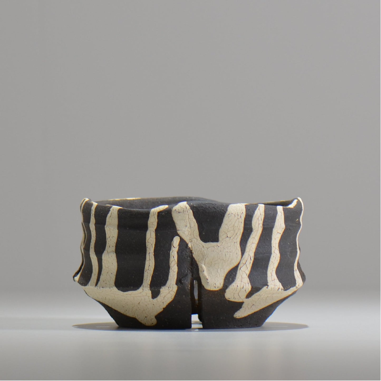 沼野 秀章 / 黒二白 / S  / nh_bw11_m / 約φ12.8cm / 植木鉢