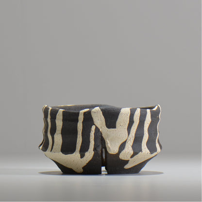 沼野 秀章 / 黒二白 / S  / nh_bw11_m / 約φ12.8cm / 植木鉢