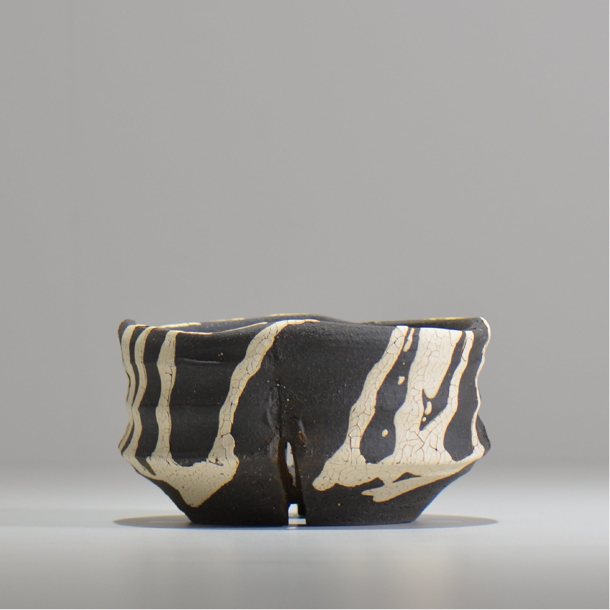 沼野 秀章 / 黒二白 / S  / nh_bw11_m / 約φ12.8cm / 植木鉢